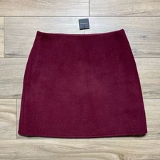 Club Monaco Womens Wool Blend Centie Skirt Size 8 Burgundy A-Line Silhouette
