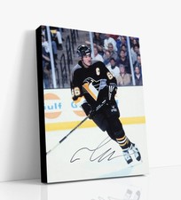 Hockey Autograph Canvas - Mario Lemieux Penguins - Captain 66