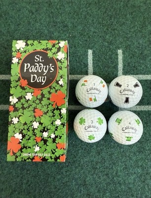 Callaway Chrome Tour St. Paddy s Day Limited Edition Golf Balls (4 Balls) New