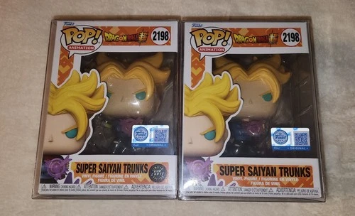 Funko Pop Super Saiyan Trunks 2198 Common + Chase In Premium Pop Protectors!!