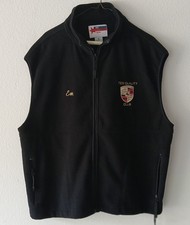 Vintage Porsche Club "Ten Quality" Fleece Vest Size XL Black Full Zip