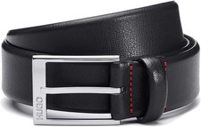 Boss Mens  Gellot Black Leather Belt Size  100cm     ( Fits  36” ) New RRP £59