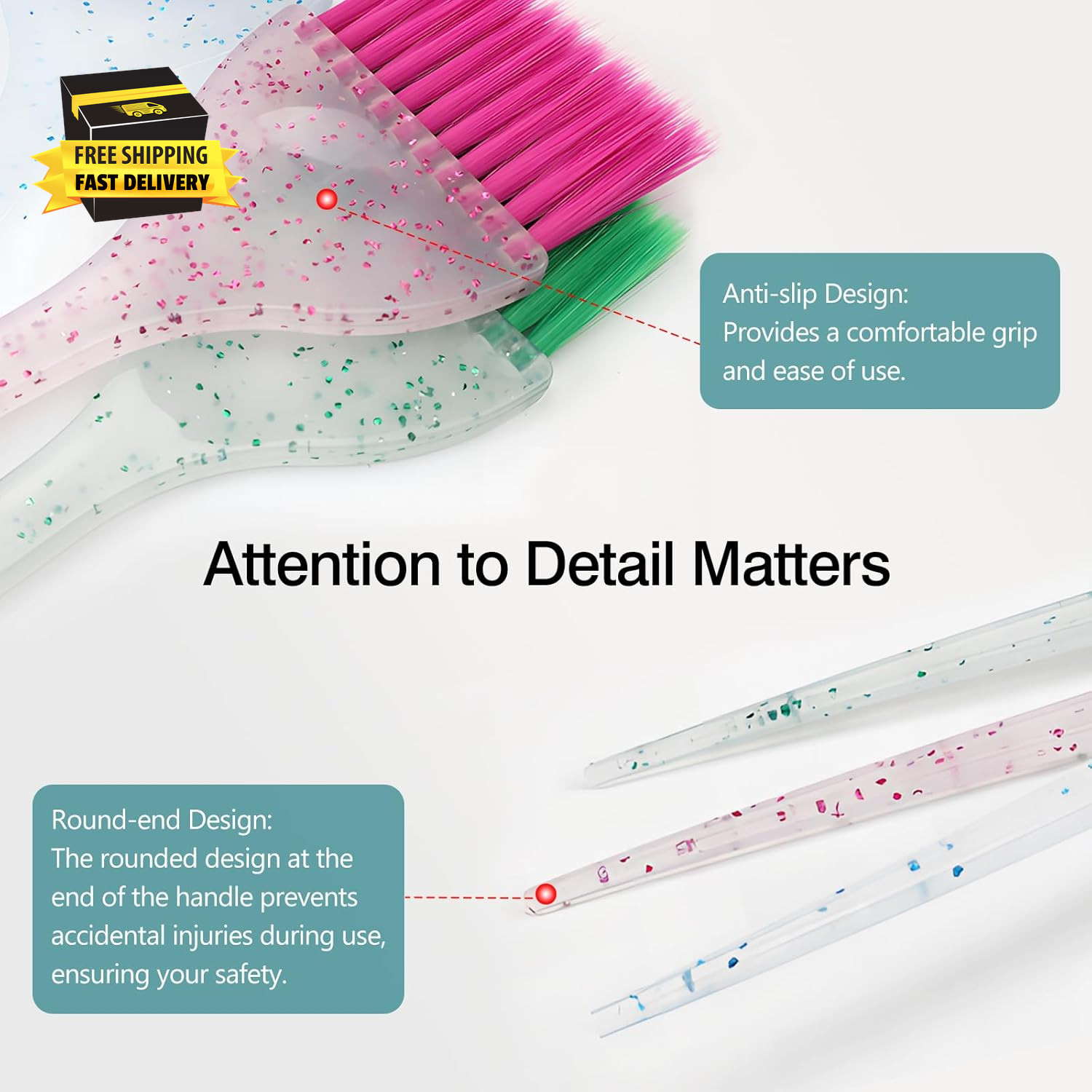 3-Piece Hairdressing Suite: Precision Applicator Brushes for Hair Dye & Styling 