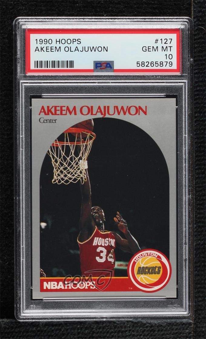 1990-91 NBA Hoops Hakeem Olajuwon #127 PSA 10 GEM MT HOF 0c7s