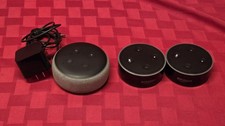 Lot of 3 Amazon Echo Dot Alexa Smart Speakers WiFi Bluetooth Tested