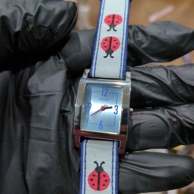 Works Gossip Lady Bugs Blue Band Ladies Wristwatch Blue Dial 23mm New Battery