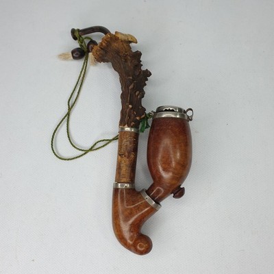 Vintage German WW1 Pipe Kit Bruyere Garantie Briar & Stag Horn Hunters Estate 