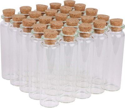 20Ml Small Glass Bottles,Tiny Glass Vials,Jars with Cork Stoppers,Message Bottle