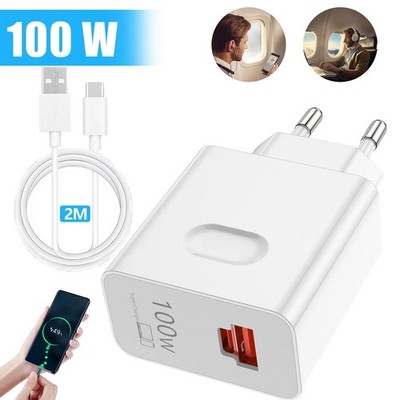 100W Supercharge Usb C Adapter Netzteil Schnellladegerät Ladekabel für Honor