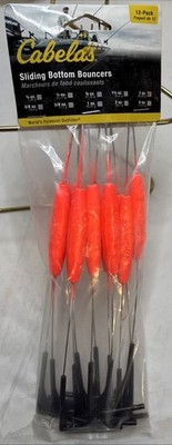 12 COUNT Cabela's #12SB03 Sliding Bottom Bouncer 3 Ounce Fluorescent Orange NIP