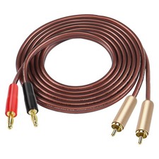 Speaker Cable 2RCA to 2 Banana Plugs OFC HiFi for Speaker Subwoofer 2M