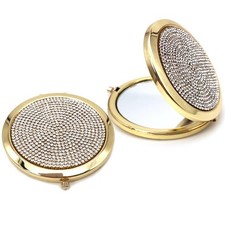 2pcs Magnifying Compact Mirrors Pocket Makeup Mirror 1X 2X Folding Cosmetic M...