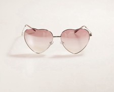 Heart Shape Sunglasses by Sun Sentials - Shiny Silver Frame