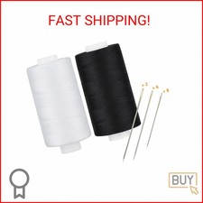 Simthread All Purpose Thread Polyester 400 Yards Each 1 White 1 Black 