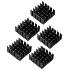 Aluminum Heatsink Cooler Circuit Board Cooling Fin Black 22x22x10mm 5 Pcs