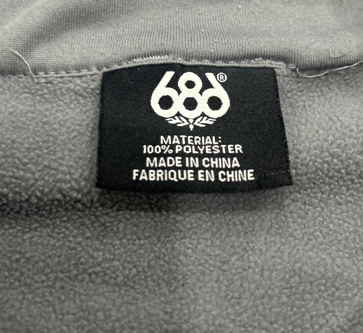 686 Polyester Full Zip Gray Orange Jacket Size La… - image 5