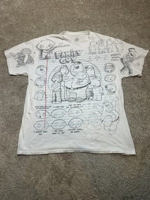 Family Guy Shirt Mens XL White Liquid Blue Stewie Cartoon Retro Humor Comedy