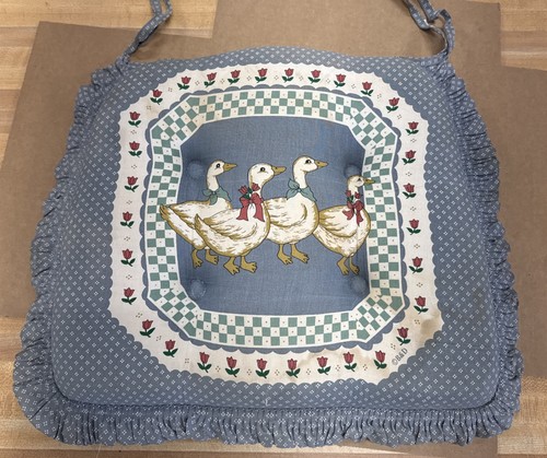 Vintage Goose Geese Chair Cushion Pad Cottage Core