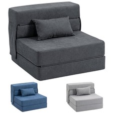 3 in 1 Schlafsessel, klappbares Schlafsofa mit Bettfunktion, Lendenkissen