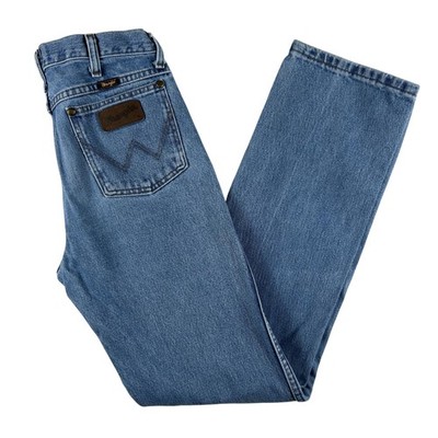 Wrangler Jeans Mens 30x32 Light Wash Blue 36MWZ Slim Fit Straight Zip Fly Denim