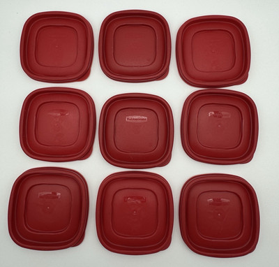 Rubbermaid Easy Find Lid 7J58 Red Square 9 Replacement Food Container Lids 4.5''
