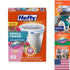 52 Count Fabuloso 4 Gallon Trash Bags with Watermelon Scent - Odor Neutralizing
