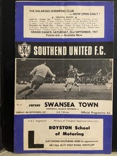 Southend United V Swansea Town, 8th September 1967, Division 4, GOOD CONDITION