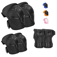 Kids Protective Gear Set - Knee Pads Elbow Pads with Wrist Guards for Ages 3-12