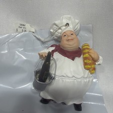 Fat Chef Statue With Bread and Wine Resin 4.5” Christmas ornaments new with tag