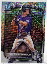 CHARLIE CONDON 2025 BOWMAN CHROME MOJO REFRACTOR 1ST BOWMAN SP & Base RC.