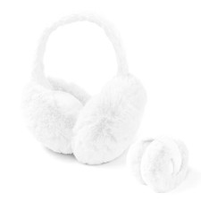 Warm Ear Muffs - Fluffy Warmers Headband, Foldable Fluffy Earmuffs, Soft White