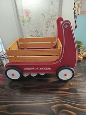 Radio Flyer Classic Walker Wagon, Sit to Stand Toddler Toy, Wood Walk Toddler