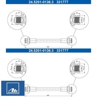 2X Bremsschlauch Ate 24.5201-0136.3 2 BremsschläUche Rechts Links Hinten