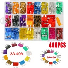 400Pcs Car Fuses Assorted Kit Van Bike Auto Mini Medium Blade Fuse 2A-40A Box