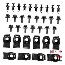 35PCS Engine Under Cover Splash Shield Guard Body Bolts Screws, Cars Front