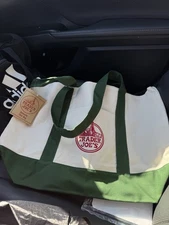 NEW Trader Joe’s Mini Canvas Tote Bag GREEN 🟢 Reusable Limited Edition 🔥🔥
