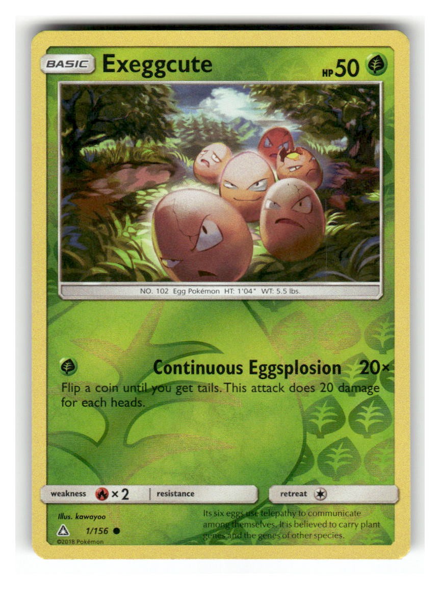 Exeggcute 1/156 Common Ultra Prism Pokemon Reverse Holo Near Mint