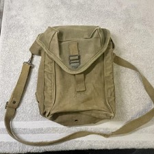 Vintage Us Military Canvas Equipment Bag Khaki Shoulder Field Gear Pouch 12x10 Vintage Us Military Canvas Equipment Bag Khaki Shoulder Field Gear Pouch 12x10