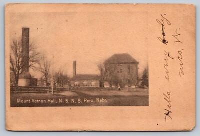 Postcard Peru NE Nebraska State Normal School Mount Vermon Hall 1907 A17