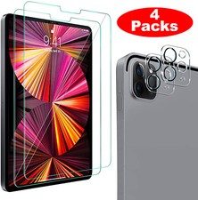 4-Pack Tempered Glass Screen  Camera Protector For Pad Pro 11 inch 2020 2021