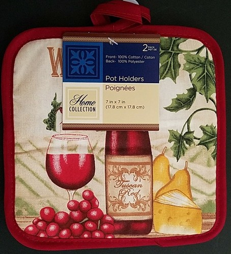 Kitchen Linen Placemats Stove Top Covers ‘Wine’ & Cheese Theme, Select: Item(s) - Picture 4 of 12