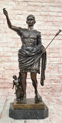 Extra Large Julius Caesar Hot Cast Bronze Sculpture Figurine Marble Artwork Sale
