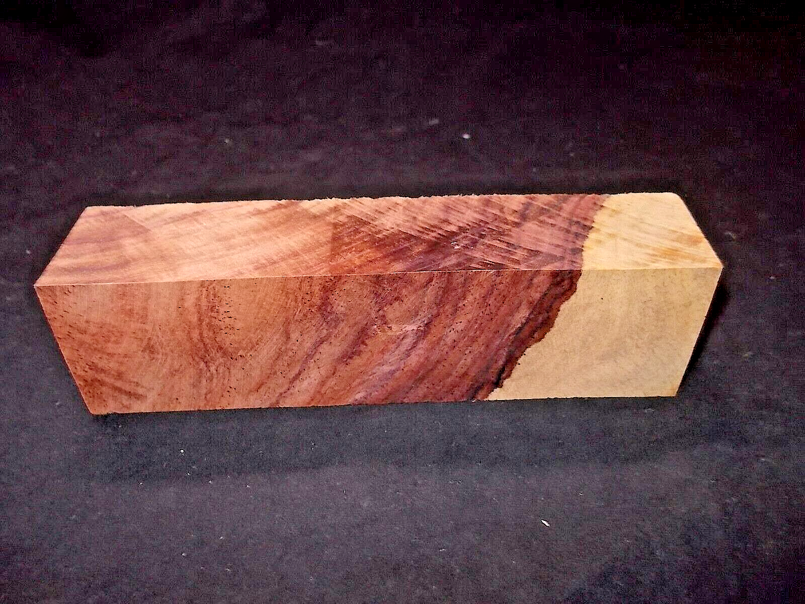 WOODEN HONDURAN TWO TONE ROSEWOOD BURL BLOCK GUN GRIPS KNIFE SCALES -T3