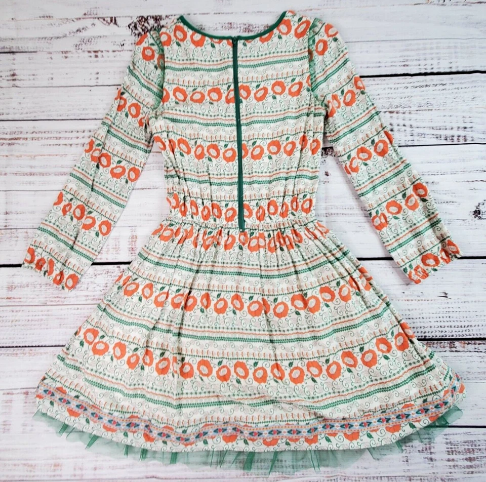 Vestido Matilda Jane 435 Spirited Song Tween Girl 14 Blanco Naranja Floral Tul Foto 3 de 4