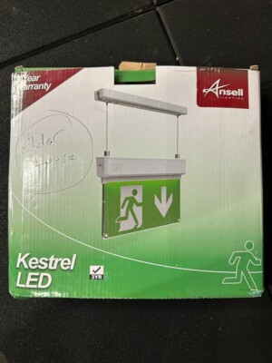 Ansell Turmfalke 2W gewartet/nicht gewartet hängendes LED Ausstiegsschild