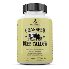 Grass Fed Beef Tallow 3000mg 180Caps New Zeland/Non-GMO Ancestral Supplements