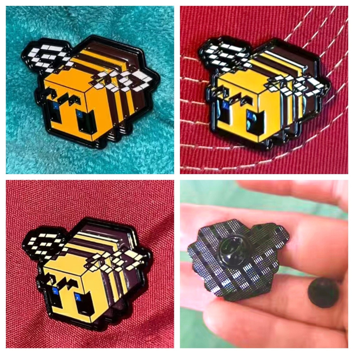 Minecraft Bee Enamel Pin Video Game Badge Cartoon Bumblebee Pixel