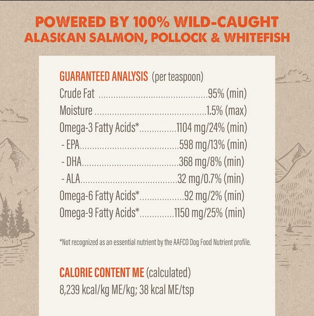 Suplemento alimenticio para perros Grizzly totalmente natural capturado salvaje aceite de salmón de Alaska seguro 8 oz Foto 4 de 4