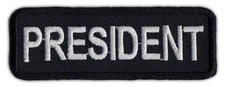 Motorcycle Biker Jacket/Vest Patch - President - Member Rank, Position, Status