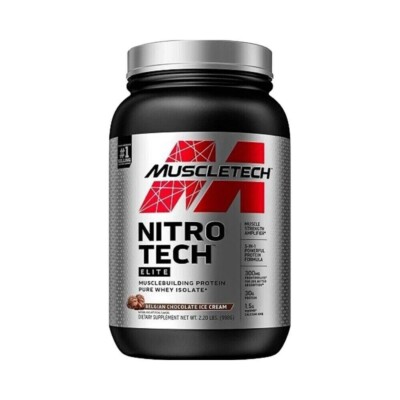 Muscletech Nitro Tech Elite 02/24 + Amino Build 10/23 1591g / 62 serv + Samples